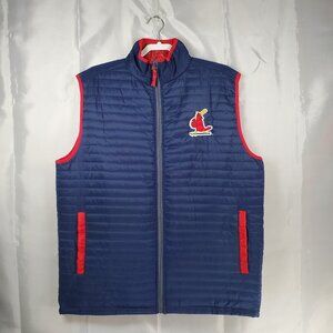 St Louis Cardinals Puffer Vest Lightweight Full Zip Bayer SGA Blue Adult Sz XL